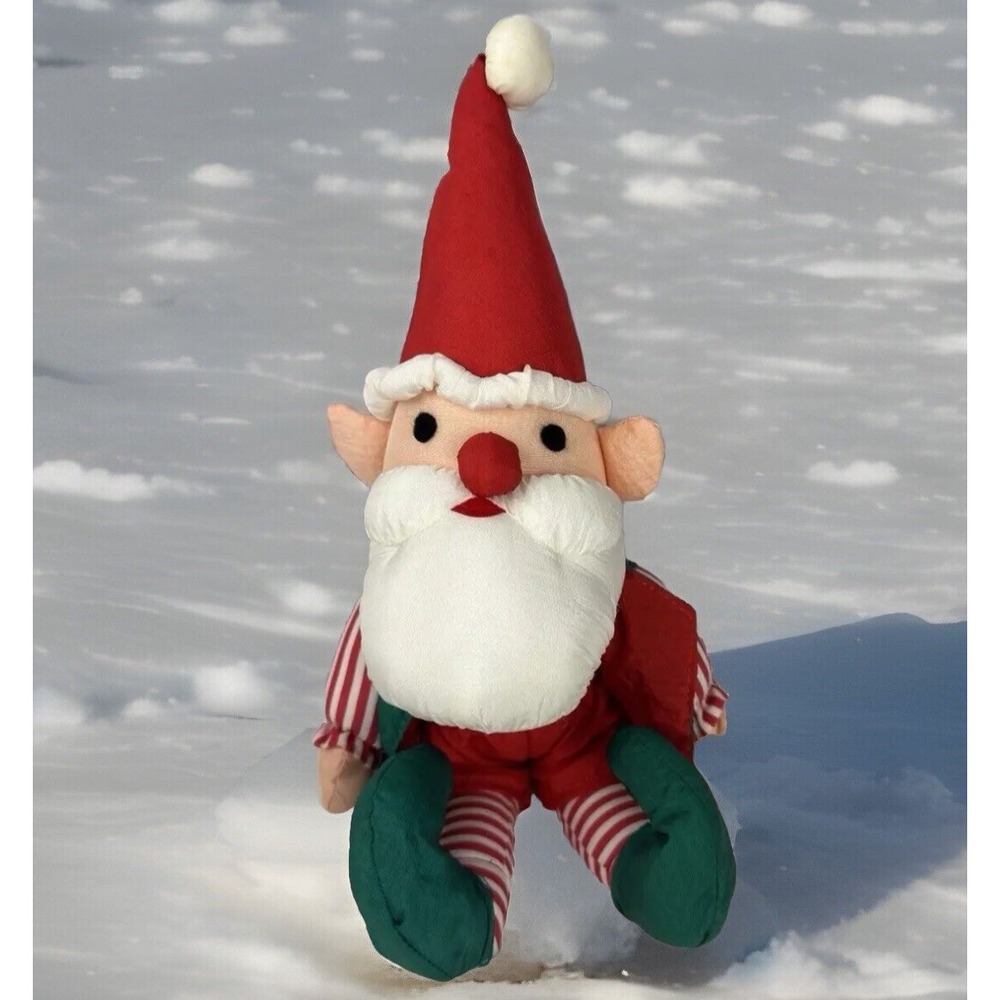 Vtg 11" Stuffed Christmas Elf Nylon Plush Doll Parachute Material Pacific Rim